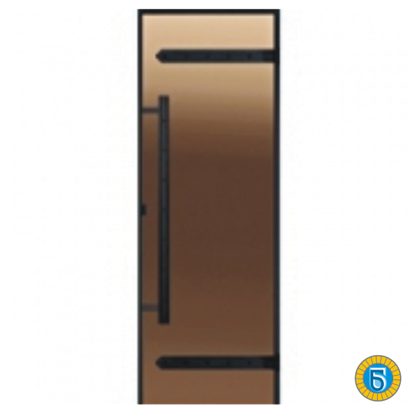 Дверь Harvia Legend ALU 7*19 (бронза), серое, прозрачное, коробка - алюминий